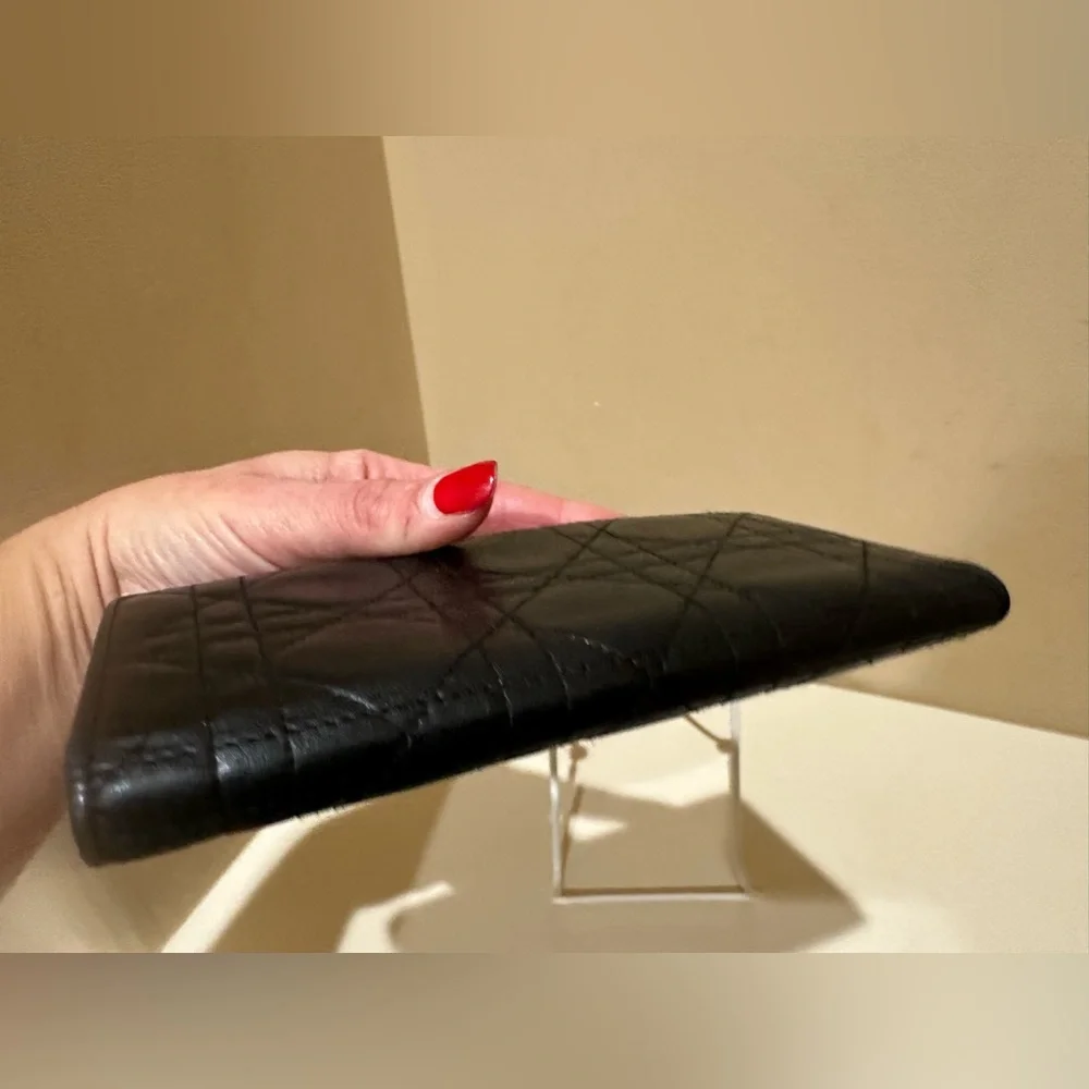 Christian Dior Vintage Cannage Leather Long Wallet